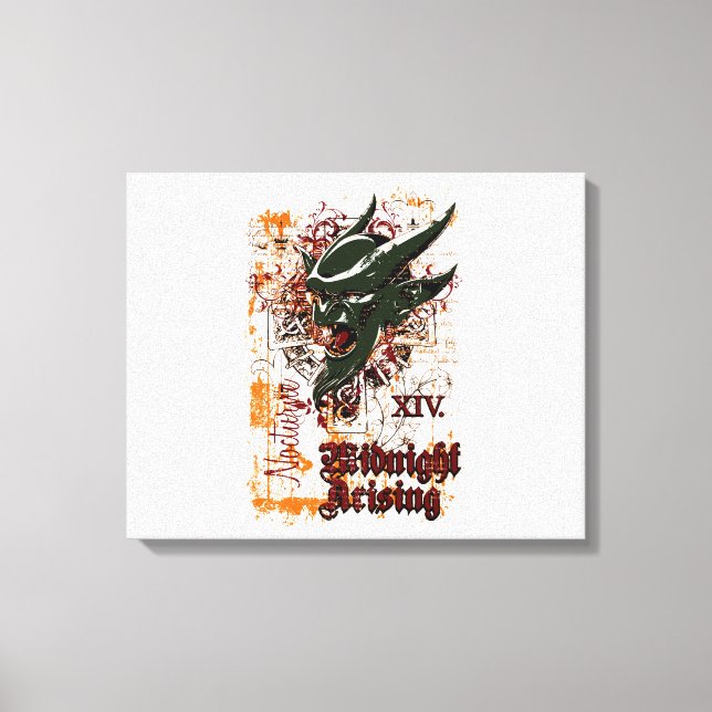 midnight rising olive affected design canvas print (Front)
