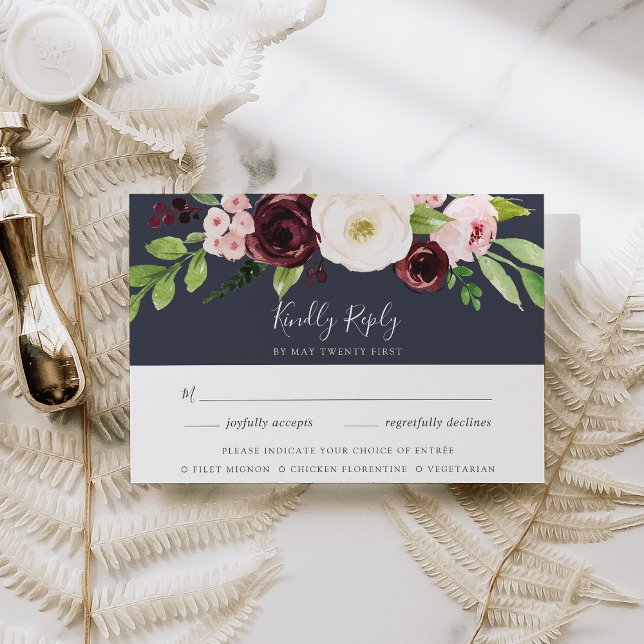 Midnight Romance Meal Choice RSVP Card (Creator Uploaded)