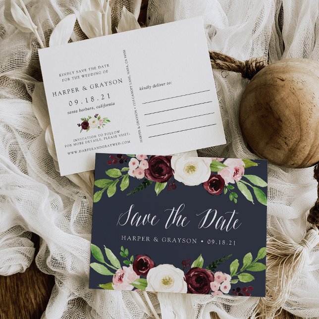 Midnight Romance Save the Date Announcement Postcard (Creator Uploaded)