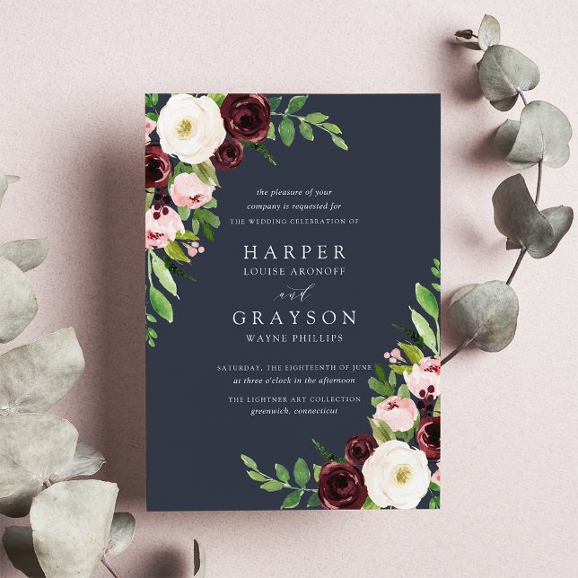 Midnight Romance Wedding Invitation (Creator Uploaded)