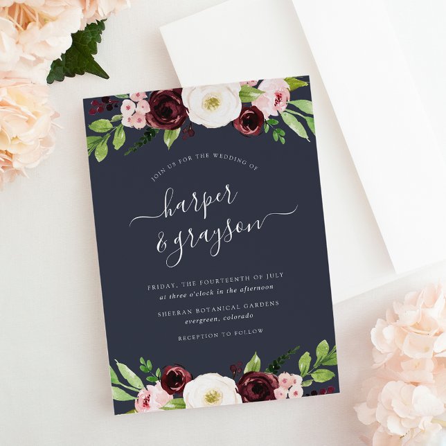 Midnight Romance Wedding Invitation (Creator Uploaded)