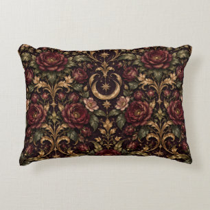 Midnight Rose Celestial Damask Decorative Cushion