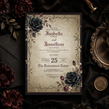 Midnight Rose Gothic Wedding Invitation