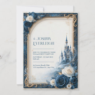 Midnight Rose Storybook Castle Invitation Wedding