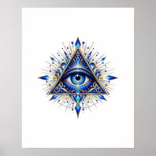 Midnight Sapphire Eye Poster