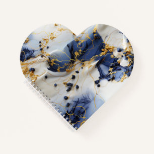 Midnight Sapphire Marble with Gold Threads Notebook
