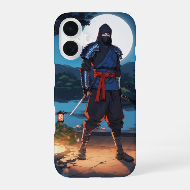 Midnight Shinobi Guardian: Moonlight Nin iPhone 16 Case (Back)
