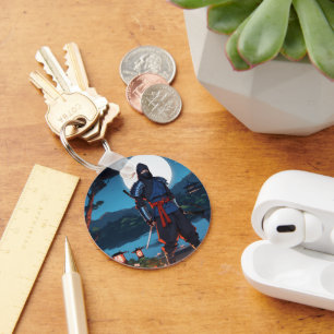 Midnight Shinobi: Moonlight Ninja Silhouette Premi Key Ring