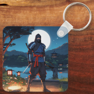 Midnight Shinobi: Moonlight Ninja Silhouette Premi Key Ring