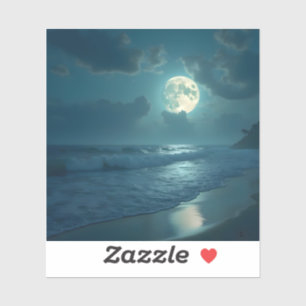 Midnight Shore – Moonlit Seascape Square Vinyl
