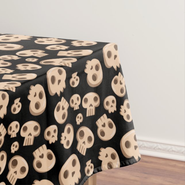 Midnight Skulls Tablecloth (In Situ)