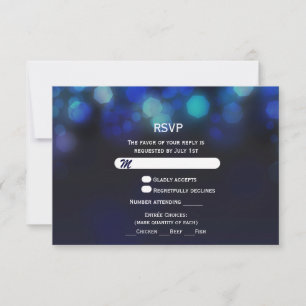 Midnight Sky Bokeh Lights RSVP Wedding Card Insert