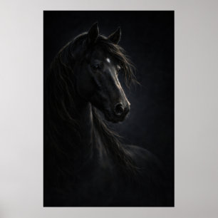 Midnight Sky Horse Art Poster