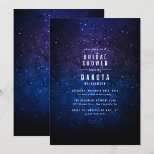 Midnight Sky & Shining Stars Galaxy Bridal Shower Invitation