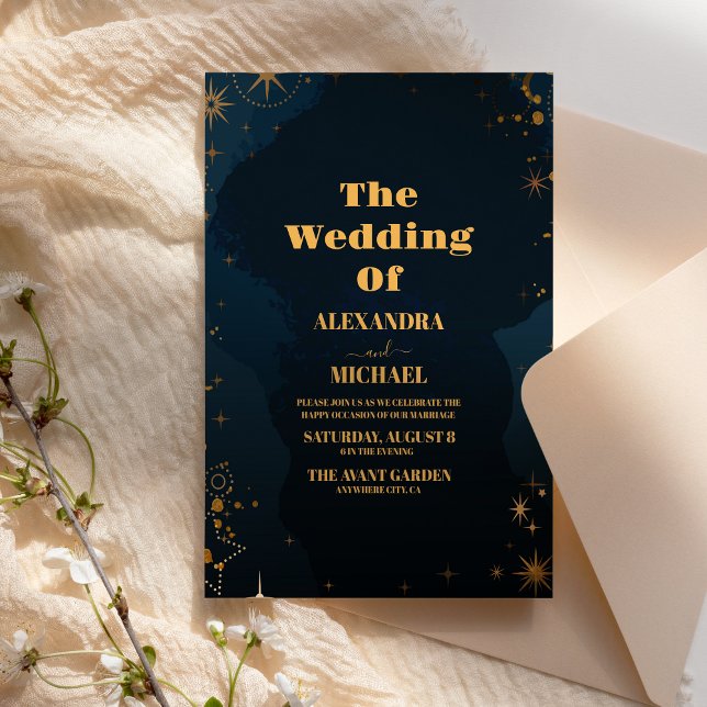 Midnight Sky & Shining Stars | Galaxy Wedding Invitation (Creator Uploaded)