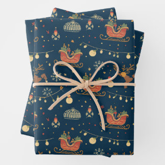 Midnight Sleigh Ride  Wrapping Paper Sheet