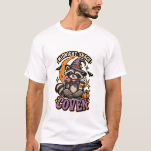 Midnight Snack Coven Funny Witch Racoon Halloween T-Shirt