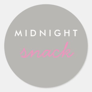 Midnight Snack Sticker Pink Grey Grey