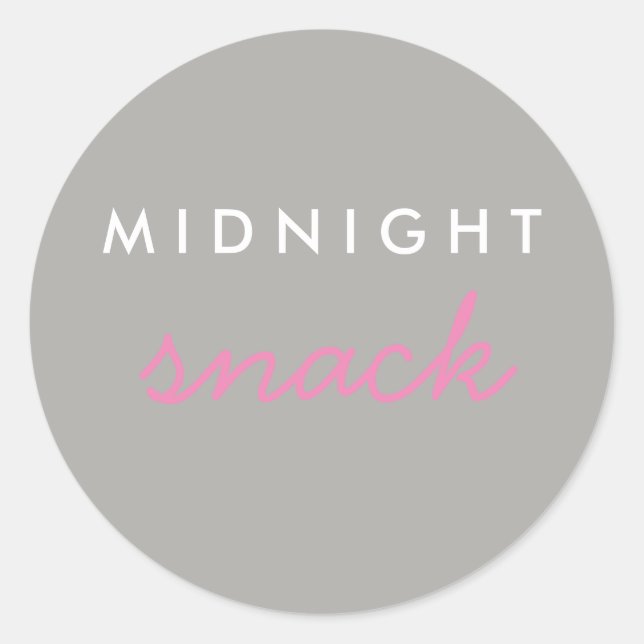 Midnight Snack Sticker Pink Grey Grey (Front)