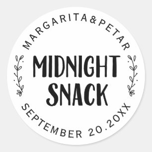 Midnight Snack Wedding Classic Round Sticker