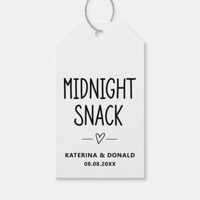 Midnight Snack Wedding Gift Tags (Front)
