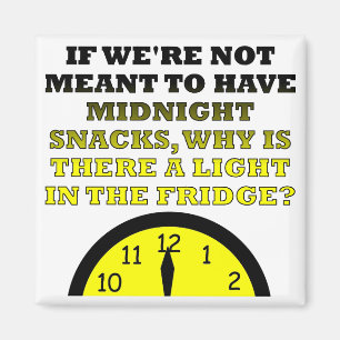 Midnight Snacks Fridge Light Funny Magnet