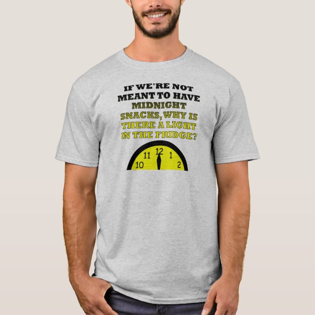 Midnight Snacks Fridge Light Funny T-Shirt (Front)
