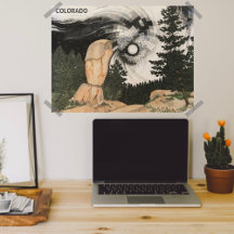 Midnight Snow Storm Colorado Mountains