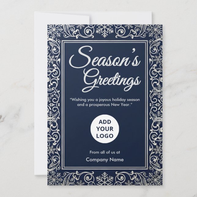 Midnight Snowflake Corporate Holiday Card (Front)