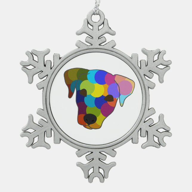 Midnight Snowflake Pewter Christmas Ornament (Front)