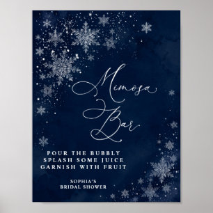 Midnight Snowflakes Bridal Shower Mimosa Bar Sign