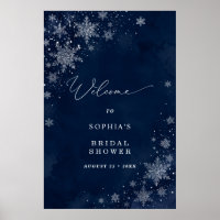 Midnight Snowflakes Bridal Shower Welcome