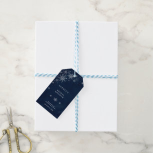 Midnight Snowflakes Winter Bridal Shower Gift Tags