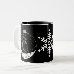 Midnight Snowman Two-Tone Coffee Mug