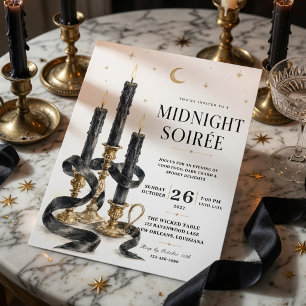 Midnight Soirée Halloween Dinner Party Holiday Card