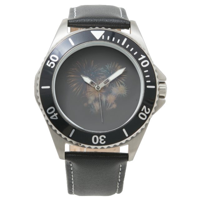 Midnight Spark: 2026 Fireworks Men’s Watch (Front)