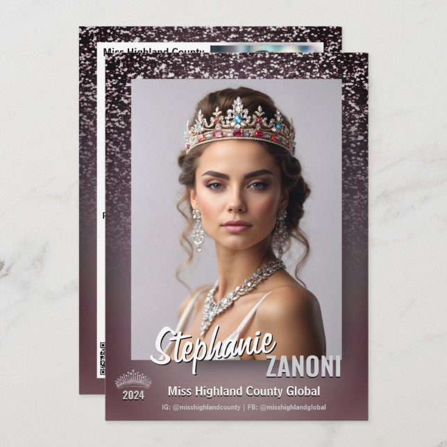 Midnight Sparkle Pageant Autograph Card | QR Code (Front/Back)