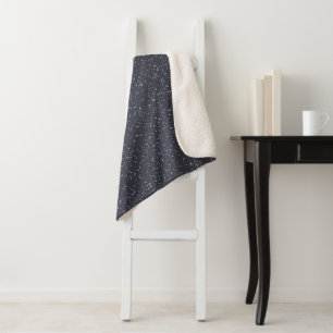 Midnight Speckled Pastel Splatter Paint Dots Sherpa Blanket