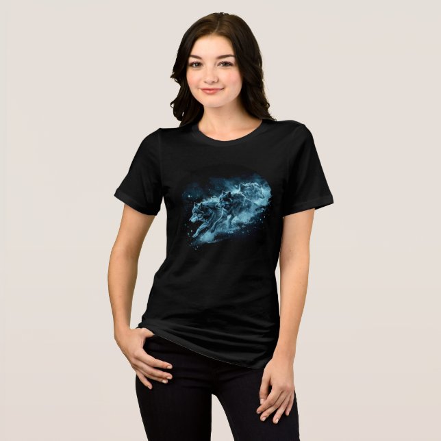 Midnight Star Wolves Running Print Tri-Blend Shirt (Front Full)
