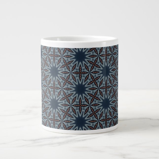 Midnight Starburst Lattice Large Coffee Mug (Front)