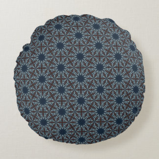 Midnight Starburst Lattice Round Cushion