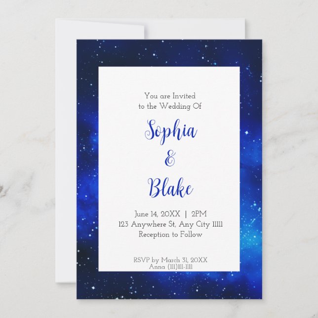 Midnight Starfield Wedding Invitation (Front)