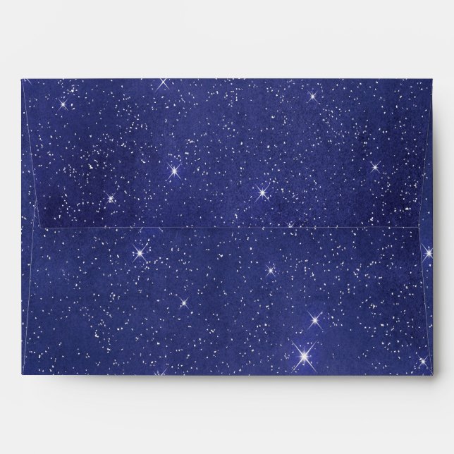 Midnight Starry Christmas Sky Designer Envelopes (Back (Top Flap))