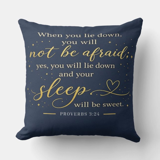 Midnight Starry Night - Proverbs 3:24 Cushion (Front)