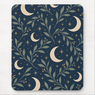 Midnight Stars and Moon Garden Mouse Mat