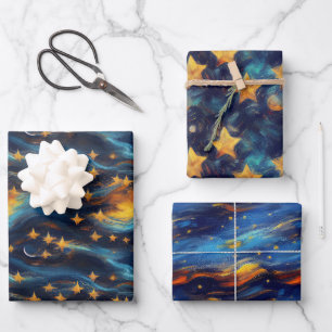 Midnight Stars Wrapping Paper Sheet