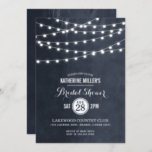 Midnight String Lights Bridal Shower Invitation