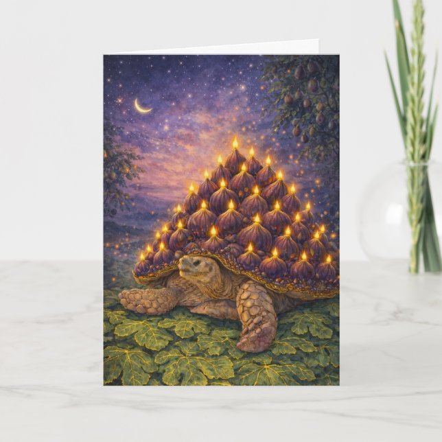 Midnight Sulca Tortoise Fig birthday cake Card (Front)
