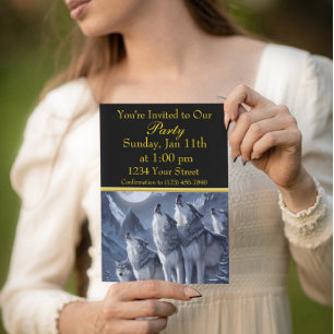 Midnight Summit Wolves Trio Invitation