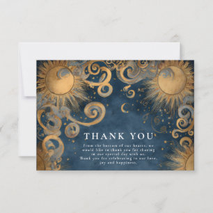 Midnight Sun Celestial Wedding Thank You Card